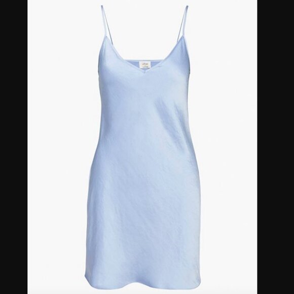 Aritzia Wilfred Only Slip Mini Dress Sz L Soft Iris - Picture 1 of 6